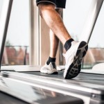 Man running on a treadmill